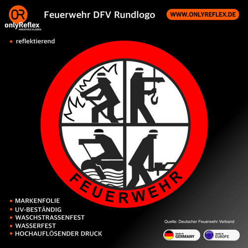 Feuerwehr rundlogo mit dfv - rundlogo,