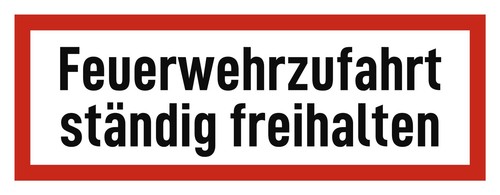Feuerwehrzufahrt ständig