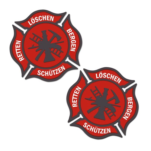 Feuerwehr aufkleber 2er set - feuerwehr,
