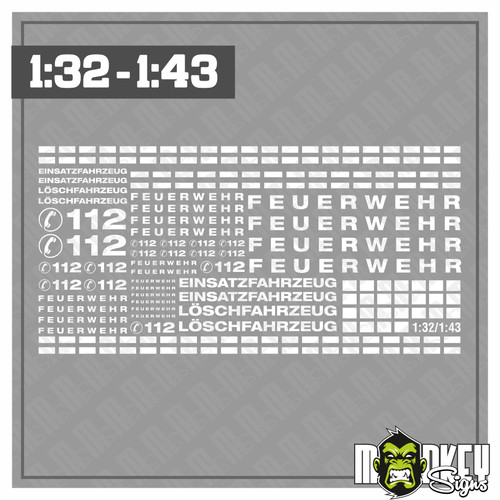 Aufkleber set feuerwehr weiß - feuerwehr,