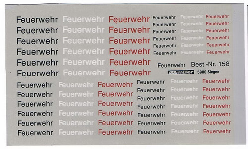 Decals feuerwehr - 1:87,