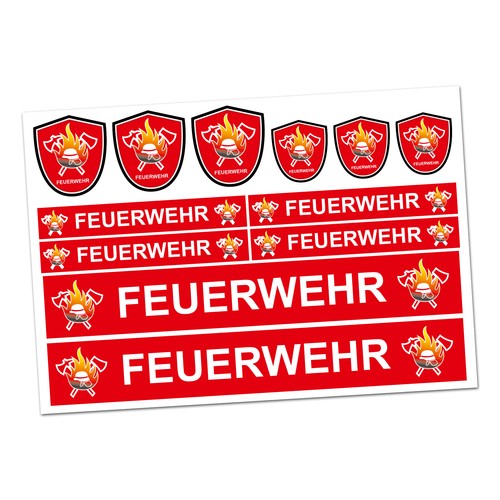 Feuerwehr aufkleber folie - 6, x