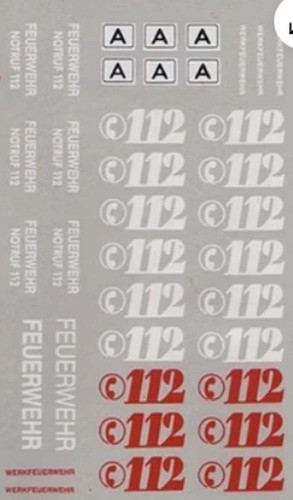 Decals 112 feuerwehr - 1:87,