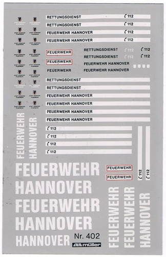 Decals feuerwehr - 1:87,