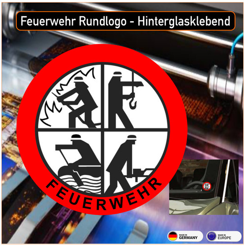 Feuerwehr rundlogo aufkleber - rundlogo,