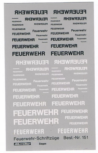 Decals feuerwehr - 1:87,
