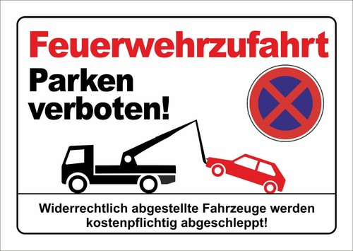Feuerwehrzufahrt parken - feuerwehrzufahrt,